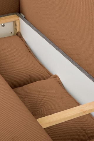 Canapé convertible Lazy Lukka - Rouge brique - 3 places - En toucher velours côtelé