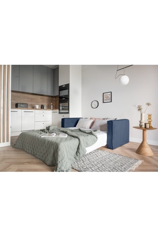 Canapé convertible Lucky Lucy - Bleu marine - 3 places - En polyester