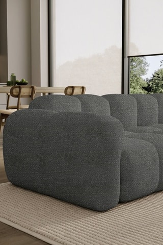 Canapé d’angle gauche panoramique modulaire Cloud - Gris - 8 places - En polyester