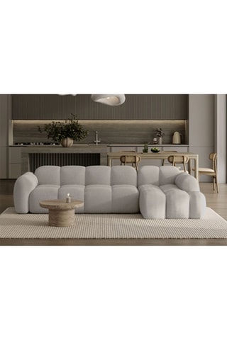 Canapé d’angle droit modulaire symétrique Cloud - Gris clair - 4 places - En polyester