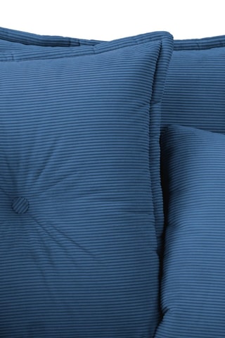 Canapé convertible Lazy Lukka - Bleu marine - 3 places - En toucher velours côtelé