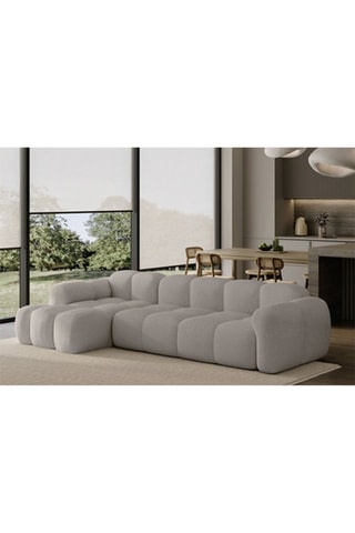 Canapé d’angle gauche modulaire Cloud - Gris clair - 4 places - En polyester