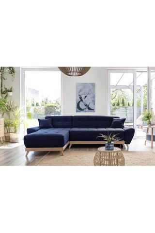 Canapé d’angle convertible et réversible Dazzing Daisy - Bleu marine - 4 places - En polyester