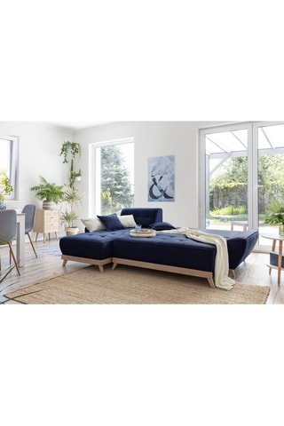 Canapé d’angle convertible et réversible Dazzing Daisy - Bleu marine - 4 places - En polyester