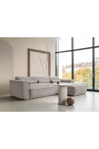 Canapé d’angle droit modulaire Flex Felix - Beige foncé - 4 places - En polyester