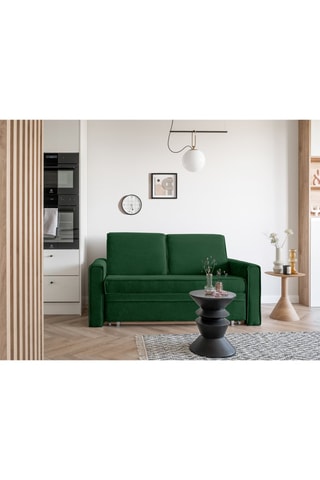 Canapé convertible Lucky Lucy - Vert bouteille - 3 places - En polyester