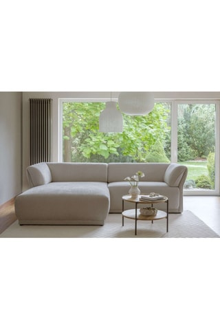 Canapé d’angle gauche modulaire symétrique Gatsby - Beige - 4 places - En polyester