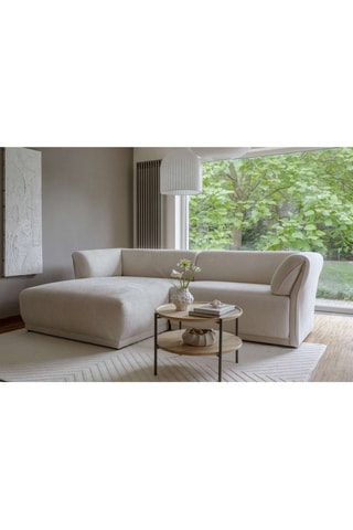 Canapé d’angle gauche modulaire symétrique Gatsby - Beige - 4 places - En polyester