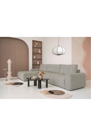 Canapé d'angle gauche convertible Lulu - Gris - 5 places - En polyester