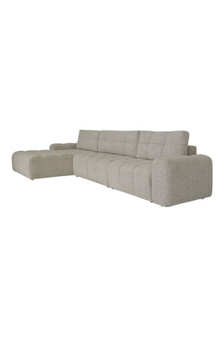 Canapé d'angle gauche convertible Lulu - Gris - 5 places - En polyester