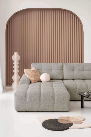 Canapé d'angle gauche convertible Lulu - Gris - 5 places - En polyester