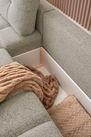 Canapé d'angle gauche convertible Lulu - Gris - 5 places - En polyester