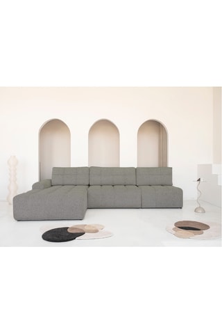 Canapé d'angle gauche convertible Lulu - Gris - 5 places - En polyester