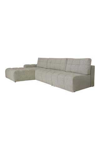 Canapé d'angle gauche convertible Lulu - Gris - 5 places - En polyester