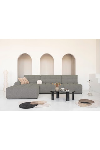 Canapé d'angle gauche convertible Lulu - Gris - 5 places - En polyester