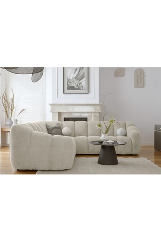 Canapé d’angle symétrique modulaire Shell - Beige - 7 places - En polyester