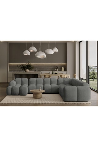 Canapé d’angle droit modulaire Cloud - Gris foncé - 8 places - En polyester