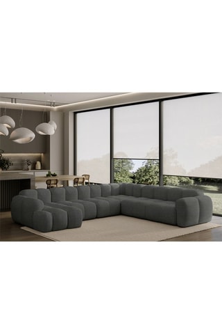 Canapé d’angle droit modulaire Cloud - Gris foncé - 8 places - En polyester