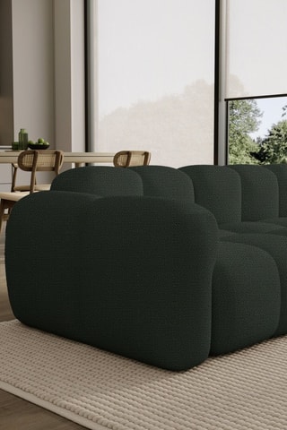 Canapé d’angle droit modulaire symétrique Cloud - Vert foncé - 4 places - En polyester