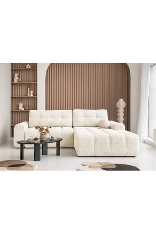 Canapé d’angle convertible Lulu - Beige - 4 places  - En polyester