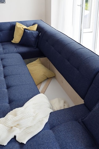 Canapé d’angle convertible Dazzing Daisy - Bleu marine - 8 places - En polyester