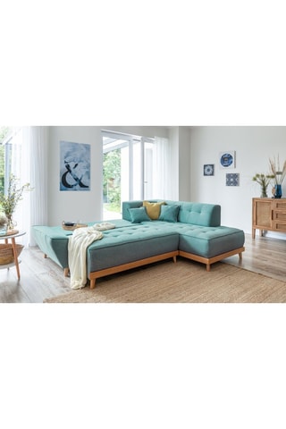 Canapé d’angle convertible Dazzing Daisy - Turquoise - 6 places - En polyester