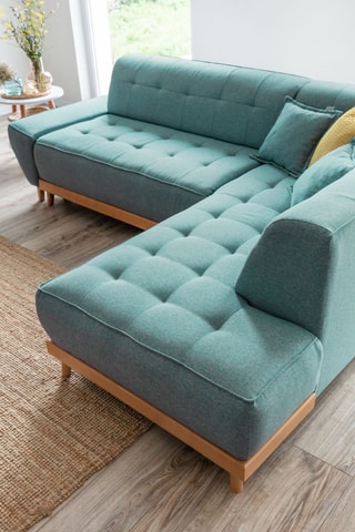 Canapé d’angle convertible Dazzing Daisy - Turquoise - 6 places - En polyester