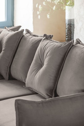 Canapé d’angle convertible Lazy Lukka - Gris - 4 places - Toucher velours