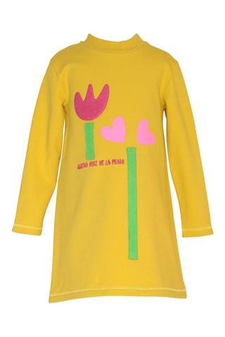 Abito t-shirt - Giallo e rosa