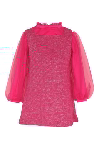 Abito effetto trompe-l’œil - Fucsia melange