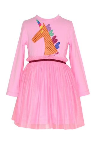 Abito plissé - Rosa e arancione