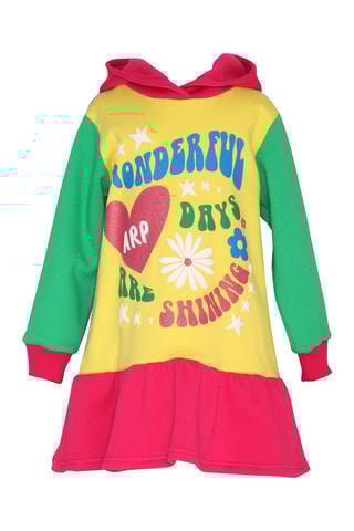 Abito con cappuccio - Giallo e verde