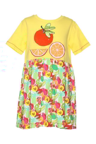 Abito effetto trompe-l’œil - Giallo e rosso