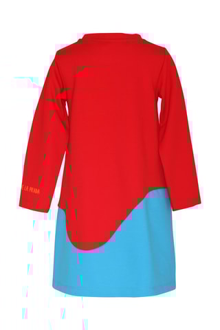 Abito t-shirt - Rosso e celeste