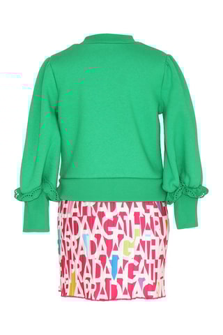 Abito effetto trompe-l’œil - Verde e rosa