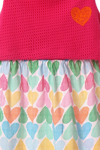 Abito bimateriale - Rosa