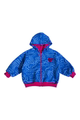 Cardigan con cappuccio - Blu