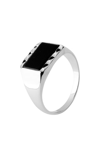 Bague - Argent et onyx