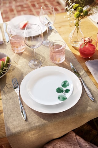 6 assiettes à dessert en verre opale Eucalyptus - 19 cm