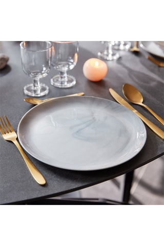 6 assiettes plates en verre opale Diwali - 25 cm