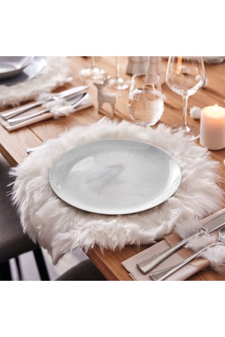 6 assiettes plates en verre opale Diwali - 25 cm