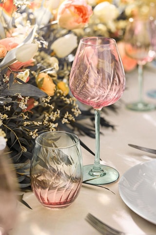 4 verres à pied en cristallin Swirly - 47 cl