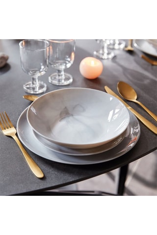 6 assiettes creuses en verre opale Diwali - 20 cm