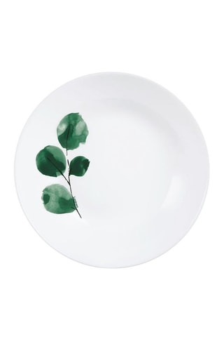 6 assiettes creuses en verre opale Eucalyptus - 20 cm