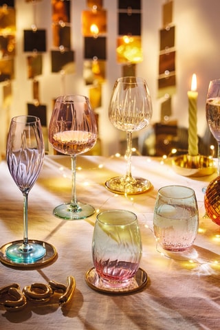 4 verres à eau en cristallin  Swirly Spring -  36 cl