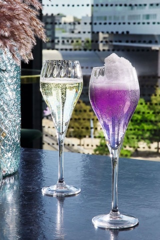 6 flûtes en cristallin  Symétrie -  16 cl