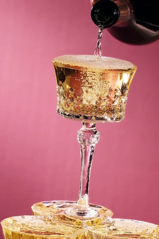 4 coupes en cristallin  Lady Diamond -  23 cl