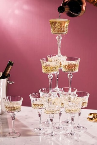 4 coupes en cristallin  Lady Diamond -  23 cl