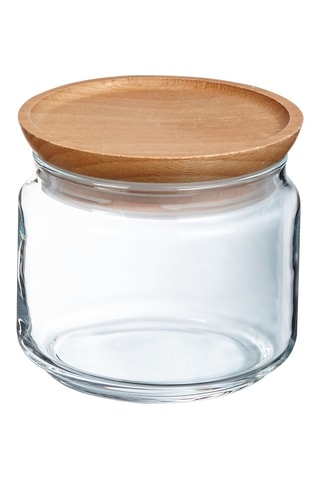 Pot de conservation en verre avec couvercle en bois  Pure Jar Wood -  0,5 l