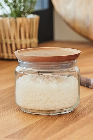 Pot de conservation en verre avec couvercle en bois  Pure Jar Wood -  0,5 l